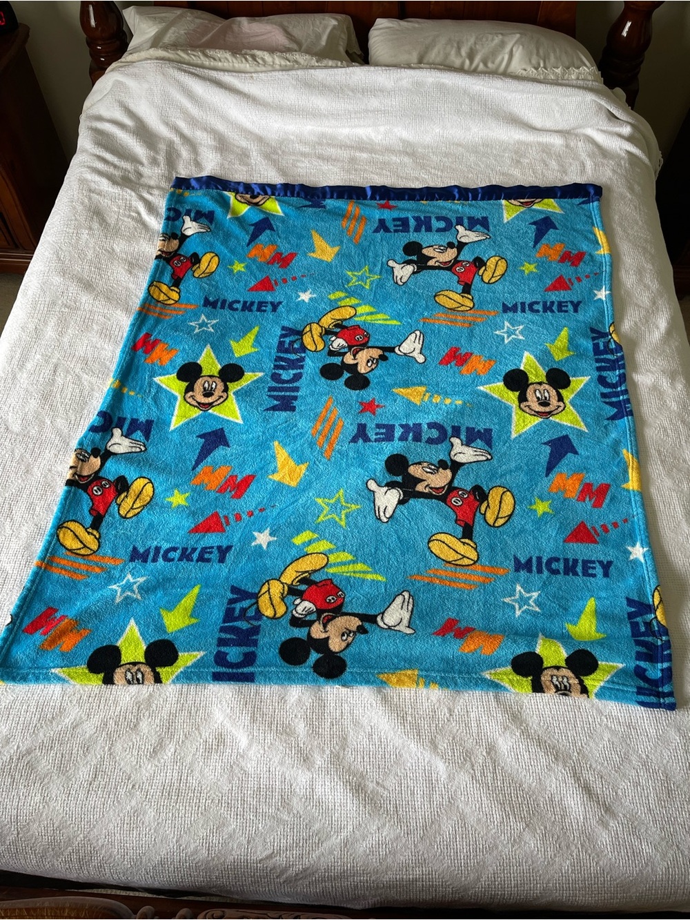 Mickey Mouse Blue Kids Throw Blanket